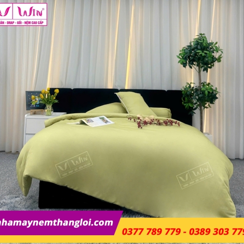 Bộ Chăn - Drap - Lụa Tencel 5 món ( màu trơn )