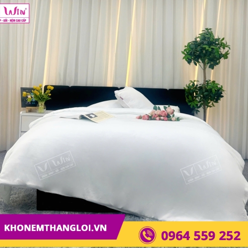 Bộ Chăn - Drap - Lụa Tencel 5 món ( màu trơn )