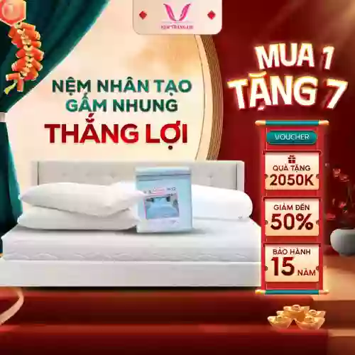 Nệm Foam nhân tạo gấm nhung Thắng Lợi