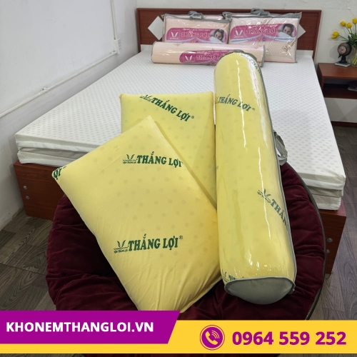 BỘ GỐI CAO SU NON THẮNG LỢI ( 2 NẰM + 1 ÔM )